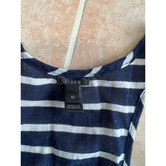 J. Crew Worn twice Navy-White Striped Tank Racerback Mini Dress Cotton Size M - Picture 8 of 9